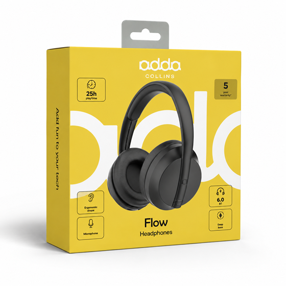 Slušalice Adda Collins HP-001-BK, Flow, naglavne, BT 6.0,  crne
