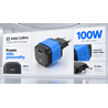 Zidni punjač Adda Collins CH-017-GM, 100W, Type-C, GaN, gun metal