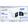 Zidni punjač Adda Collins CH-018-WH, 45W, Type-C, GaN, bijeli
