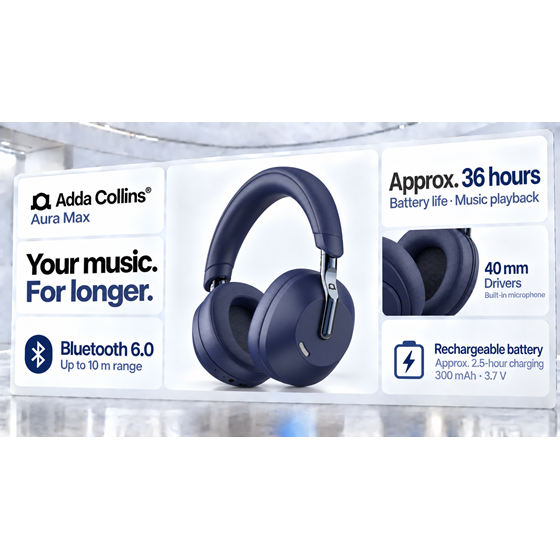 Naglavne slušalice Adda Collins HP-005-MB, Aura Max, BT 6.0, ANC, midnight blue